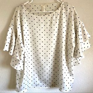 White Shirt with Polka Dots - Fun Work Shirt